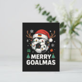 Prettige Goalmas - Grappig Voetbal Kerstfeest Briefkaart (Staand voorkant)