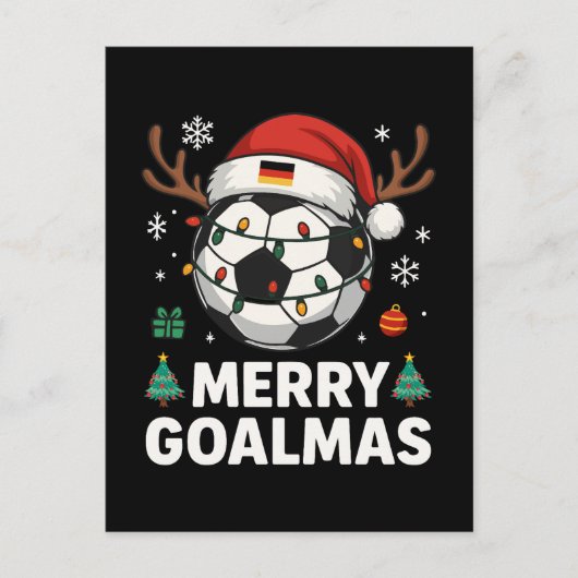 Prettige Goalmas - Grappig Voetbal Kerstfeest Briefkaart (Voorkant)
