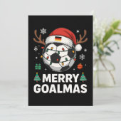 Prettige Goalmas - Grappig Voetbal Kerstfeest Kaart (Staand voorkant)