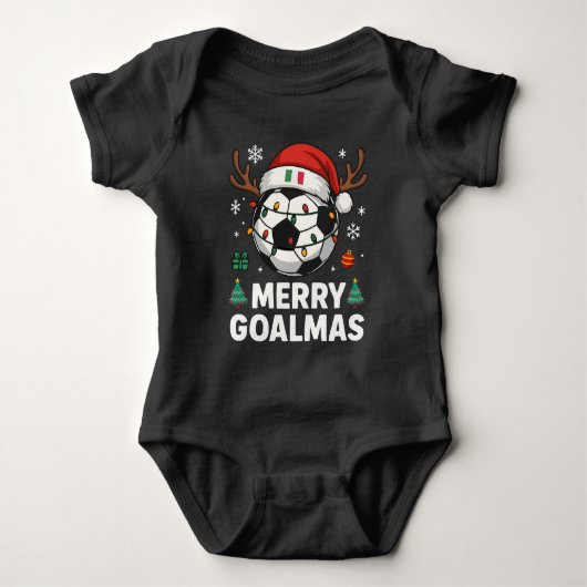 Prettige Goalmas Italië - Grappig Voetbal Kerstmis Romper (Voorkant)