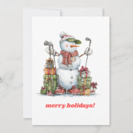 Prettige golfer kerstkaart