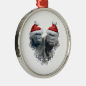 Prettige Gorilla Kerst Metalen Ornament (Rechts)