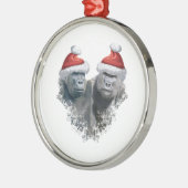 Prettige Gorilla Kerst Metalen Ornament (Links)