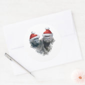 Prettige Gorilla Kerstmis Ronde Sticker (Envelop)