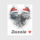 Prettige Gorilla Kerstmis Sticker (Vel)