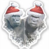 Prettige Gorilla Kerstmis Sticker (Voorkant)