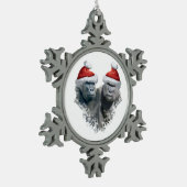 Prettige Gorilla Kerstmis Tin Sneeuwvlok Ornament (Links)