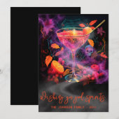 Prettige Griezels Spooky Cocktail Halloween Feestdagenkaart (Voorkant / Achterkant)