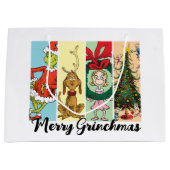 Prettige Grinch-kerst Kerst Collage Groot Cadeauzakje (Voorkant)