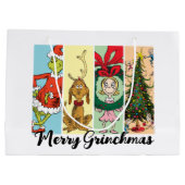 Prettige Grinch-kerst Kerst Collage Groot Cadeauzakje (Achterkant)