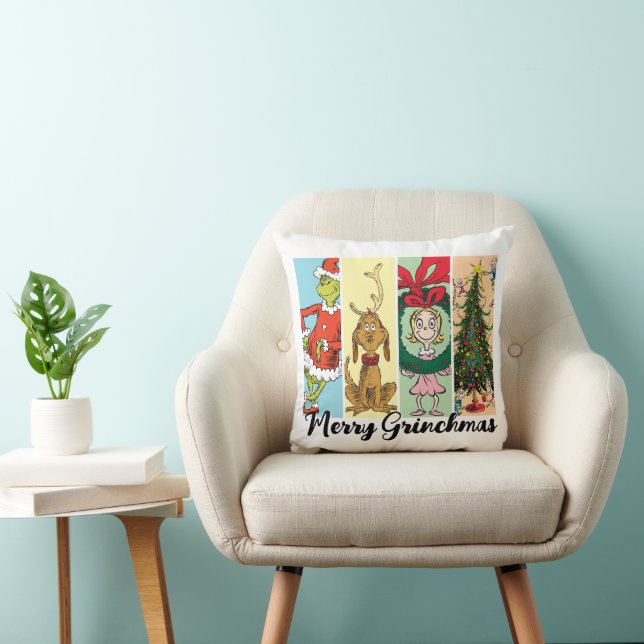 Prettige Grinch-kerst Kerst Collage Kussen (Stoel)