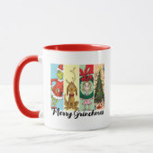 Prettige Grinch-kerst Kerst Collage Mok (Links)