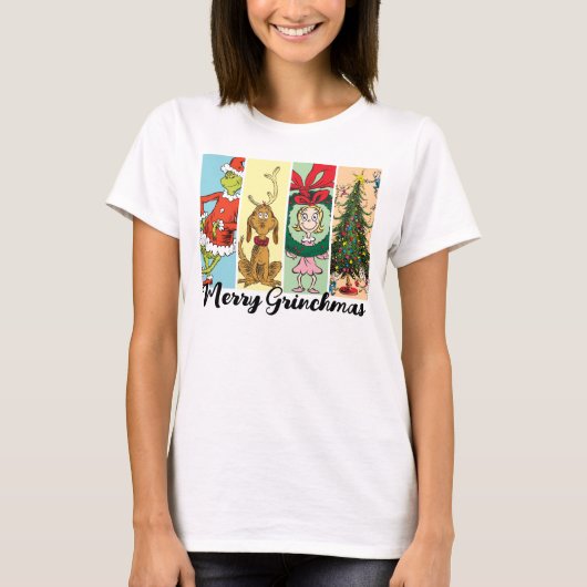 Prettige Grinch-kerst Kerst Collage T-shirt (Voorkant)