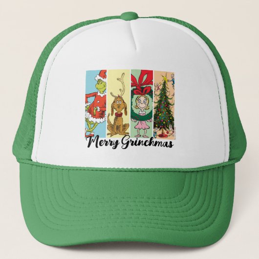 Prettige Grinch-kerst Vakantie Collage Trucker Pet (Voorkant)