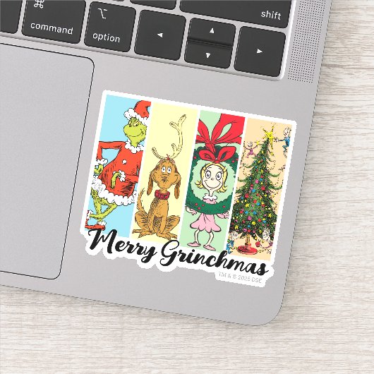 Prettige Grinch-kerst Vakantiecatalogus Sticker (Detail)