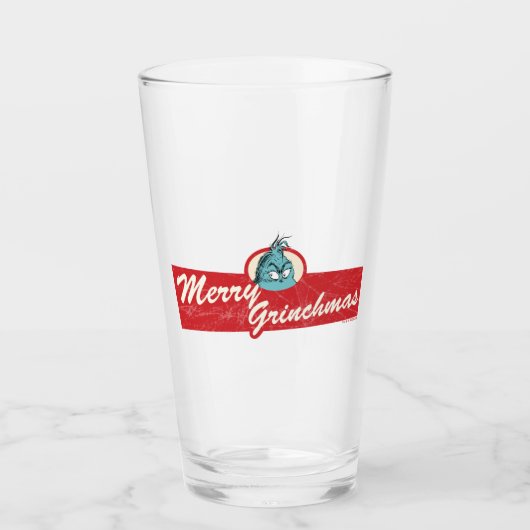 Prettige Grinch Kerstmis Citaat Grinch Glas (Voorkant)