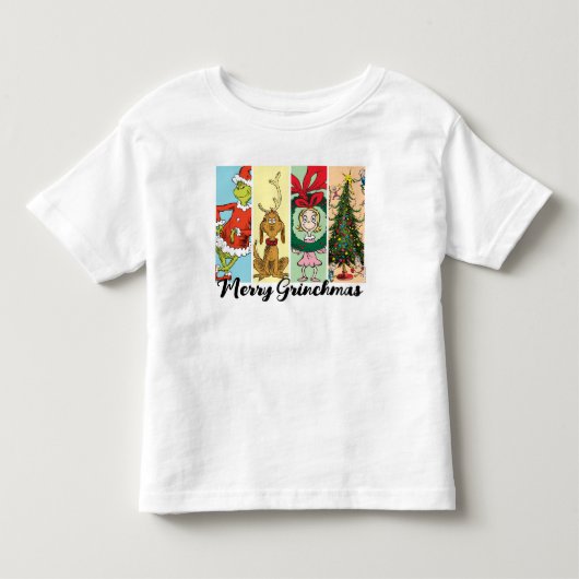 Prettige Grinchmas Vakantie Collage Kinder Shirts (Voorkant)