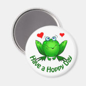 Prettige groene kikker met harten magneet (Voorkant / Achterkant)