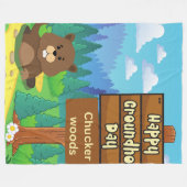 prettige grondstofdag in bos fleece deken (Voorkant (Horizontaal))