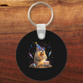 Prettige Groundhog Day 12 feb Grond Hog Met Verjaa Sleutelhanger (Voorkant)
