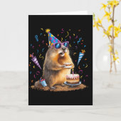 Prettige Groundhog Day 12 feb grondhoeder met verj Kaart (Gele Bloem)