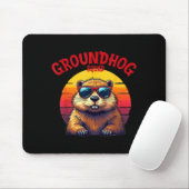 Prettige Groundhog Day 2025 Grappige Groundhog Squ Muismat (Met muis)