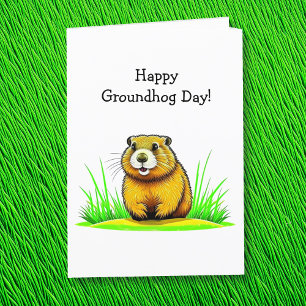 Prettige Groundhog Day   2 februari Kaart