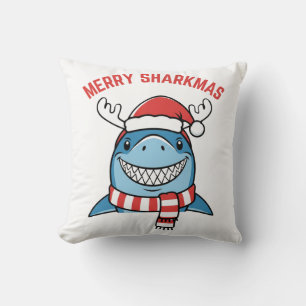 Prettige Haai Kerst Grappige Kersthaai Kussen