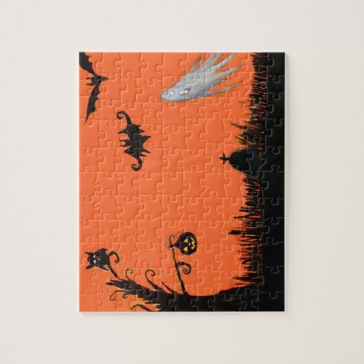 Prettige Halloween Boom Geest Puzzel met Cadeau Do (Verticaal)