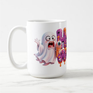 Prettige Halloween-candy-driptekst met leuke vleer Koffiemok