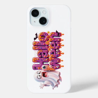 Prettige Halloween-candy druiptekst met leuke vlee iPhone 15 Case