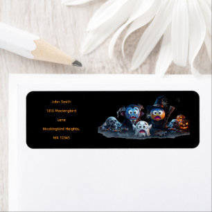 Prettige Halloween Emoji servetten. Etiket