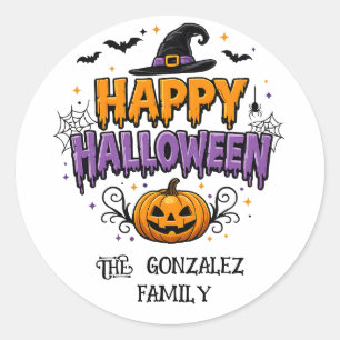 Prettige Halloween Familie Ronde Sticker