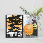 Prettige Halloween-foto Feestdagenkaart (Staand voorkant)