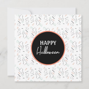 Prettige Halloween Geest Snoep Hand Lettering Dood Kaart