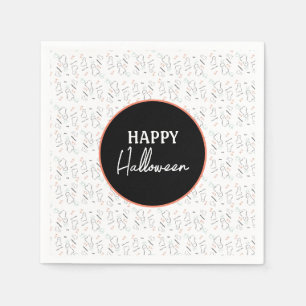 Prettige Halloween Geest Snoep Hand Lettering Dood Servet