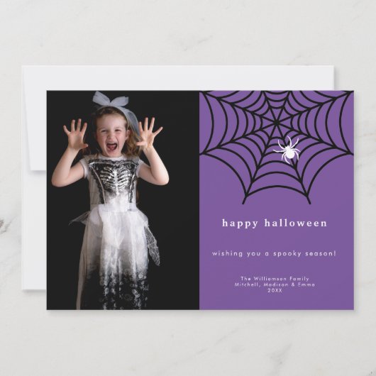 Prettige Halloween Griezeldraadweb Foto Sjabloon (Voorkant)