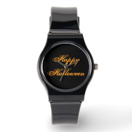 Prettige Halloween-handgeschreven horloge (zwart e