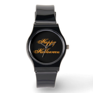 Prettige Halloween-handgeschreven horloge (zwart e