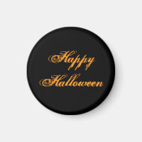 Prettige Halloween-handgeschreven magneet (Zwart &