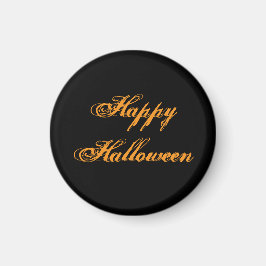 Prettige Halloween-handgeschreven magneet (Zwart &