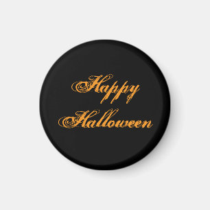 Prettige Halloween-handgeschreven magneet (Zwart &