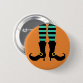 Prettige Halloween Heks Been Ronde Button 5,7 Cm (Voorkant /achterkant)