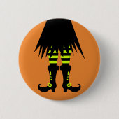 Prettige Halloween Heks Been Ronde Button 5,7 Cm (Voorkant)