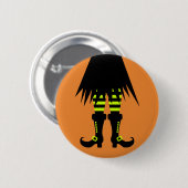 Prettige Halloween Heks Been Ronde Button 5,7 Cm (Voorkant /achterkant)