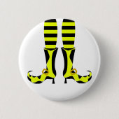 Prettige Halloween Heks Been Ronde Button 5,7 Cm (Voorkant)