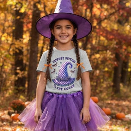 Prettige Halloween Heksen Paarse Gingham Heksenhoe T-shirt