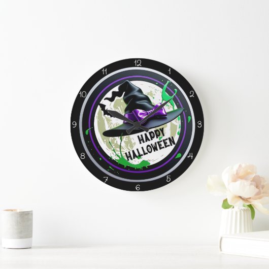 Prettige Halloween Heksenhoed Spatten Grote Klok (Huis)