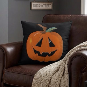 Prettige Halloween Jack O Lantern Illustratieve Ku Kussen