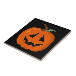 Prettige Halloween Jack O Lantern Illustratieve Ku Tegeltje